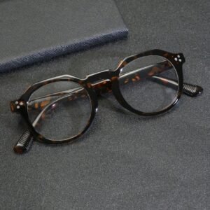 1 Peça Óculos Personalizados de Moda Masculina, Formato Oval, Anti-Luz Azul/Liso, com Design de Rebite, Acessórios de Óculos de Luz Azul Transparentes