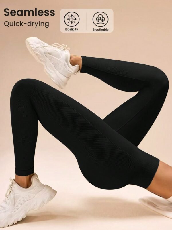 Seamluxe SHEIN Sport Legging de Cintura Alta Reta, Uso Casual Diário