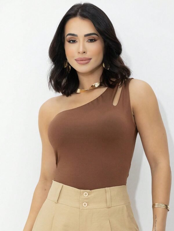 Blusa Feminina Nula Manga Um Ombro Básica
