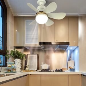 Ventilador De Teto Wind Light Silent Controle Remoto Lâmpada Led Silenciosa 6 Folhas  ANJGG