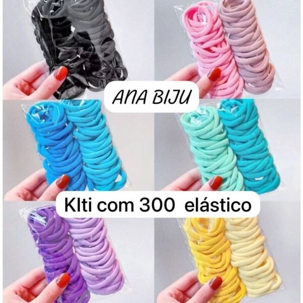 ANA1108 Kit 300 Unidades Xuxinha Elástico de Cabelo Xuxinha Criança Adulto Rabicó-Grande