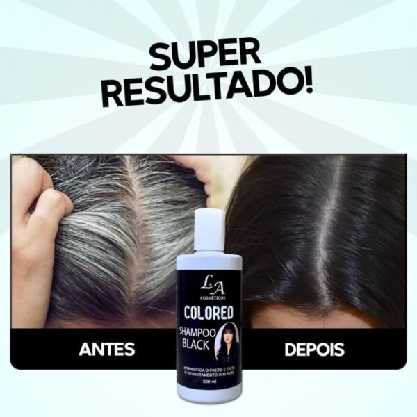 Shampoo Escurecedor Cabelos Brancos Tonalizante Colored 300ml Efeito 100% Natural Super Resultado