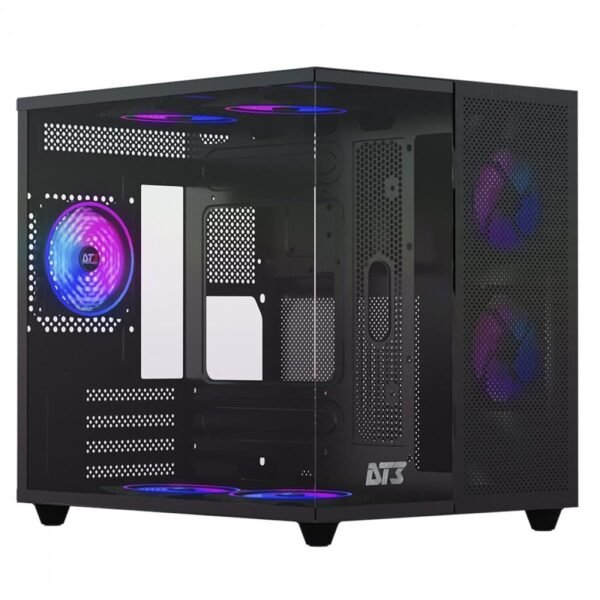 Gabinete Gamer DT3 Hyperflow, Mid Tower, Vidro Temperado, M-ATX, Black, Sem Fonte, Sem Fan