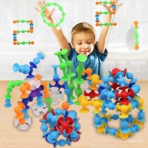 11Pcs/24Pcs Montar Com Ventosa, Blocos , Visual, Sensorial, Coordenação motora, Diversão que Gruda, Brinquedo de Criança