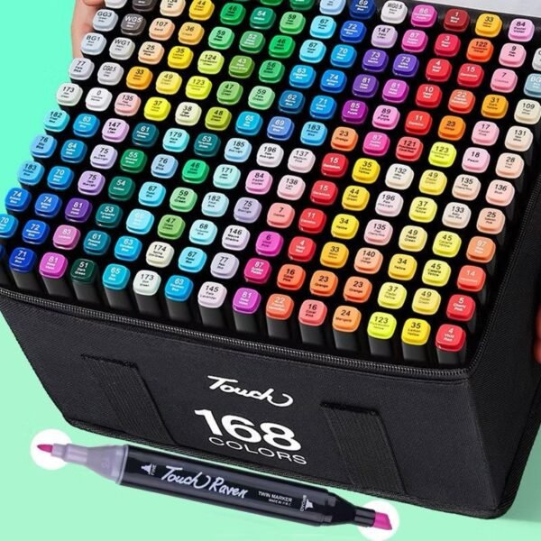 168 conjunto de canetas aquarela marcador de duas cabeças cor à base de óleo de secagem rápida anjgg