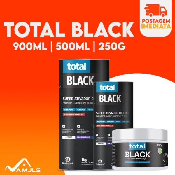 Total Black Bellinzoni 500ml | 900ml Ativador De Cor Nero Marquina Óleo + Cor marmore e granito cera