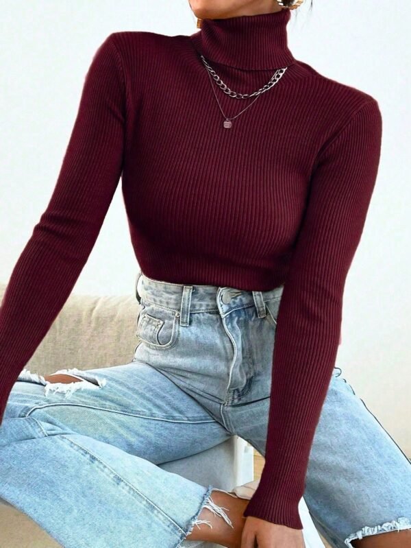 Blusa Feminina Tricô Gola Alta Cacharrel Lã Básica Moda Suoer Eenvio !!