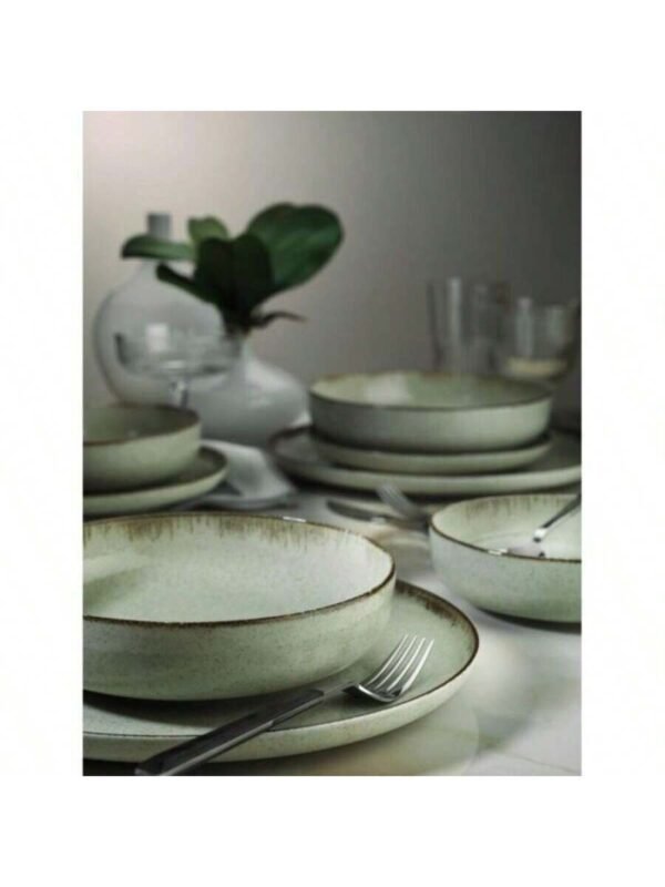 Kit 6 Pratos Fundo Moderno 100% Porcelana 19 cm