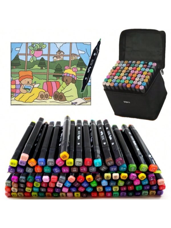 Conjunto de Canetas de Aquarela Ponta Dupla | 80 Peças