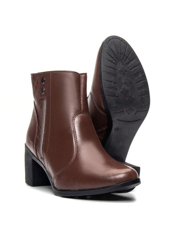 Bota Feminina Salto Alto Botinha Cano Baixo Macia Leve Lançamento