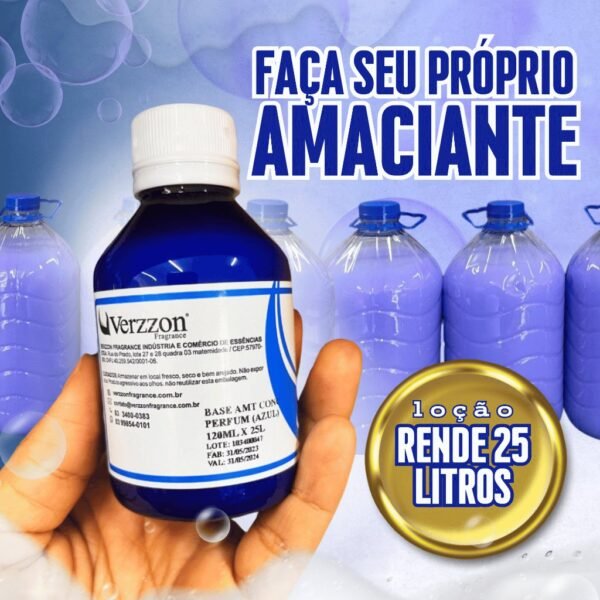 Base concentrada Verzzon para Amaciante faz 25 litros LILAS/SONHO perfumada Prática e Econômica.