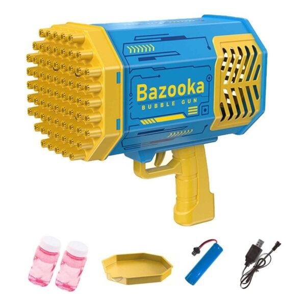Bazuka Maquina de Bolhas de Sabão Automático Arma 69 Furos Metralhadora Bolhinhas de Sabão recarregavel