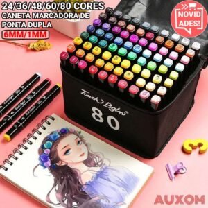24/36/48/60/80 Cores Marcadores Caneta Marcadora de Ponta Dupla Esboço Escrita Pintura Sublinhada