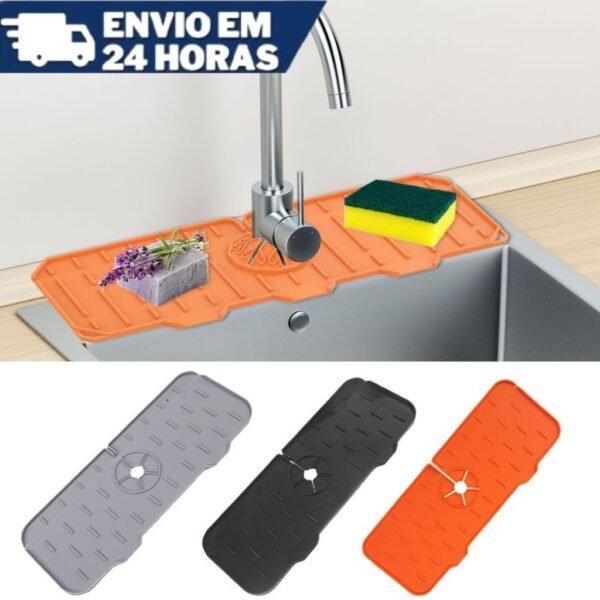 Protetor Torneira Cozinha Tapete Absorvente Banheiro Silicone