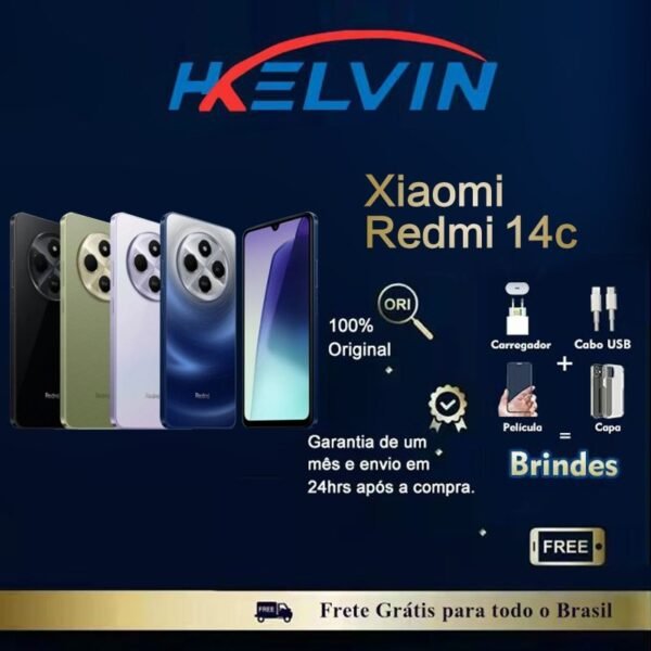 Smartphone Celular Xiaomi Redmi 14c 256gb  8gb RAM 128gb 4gb Dual Sim 50MP Global 14 c Lançamento