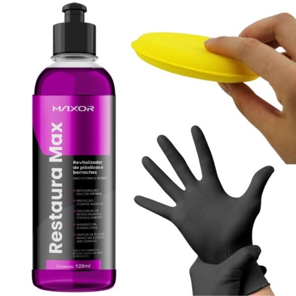 Revitalizador Líquido De Plásticos Premium Tipo Tritok 120ml Batom Black Automotivo Para Carros Acabamento Premium