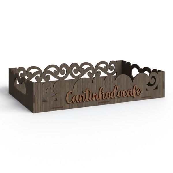 Bandeja Cantinho Do Café Para Servir Café Chá Em Madeira Mdf Para Mesa Criado