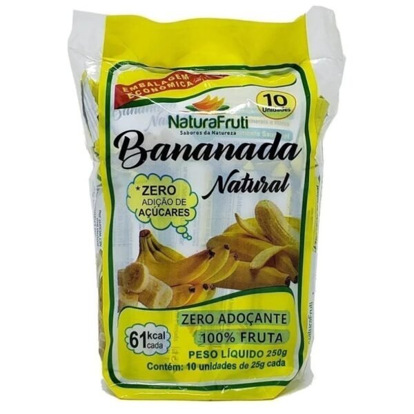 Bananada Zero Açúcar NaturaFruti 250g | 100% Fruta | Tradicional, Uva Passa ou Ameixa Doce Bananinha