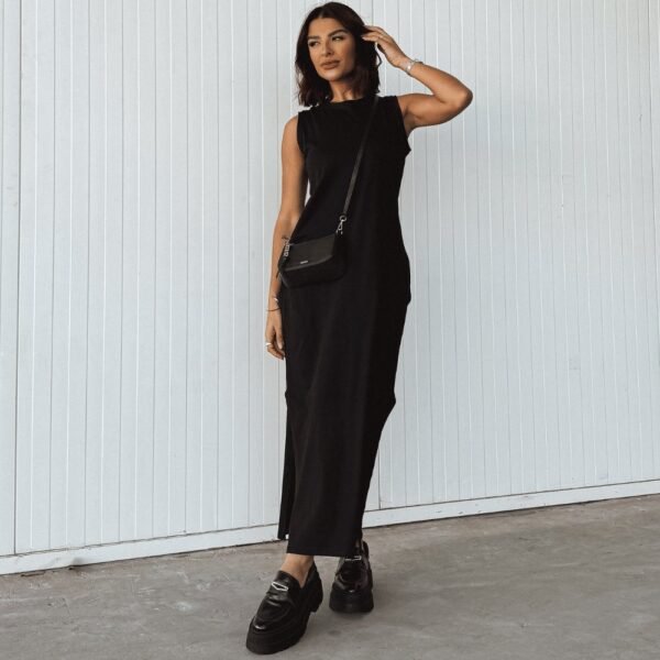 Vestido Blogueira Feminino Algodão Longo Cavado Confort