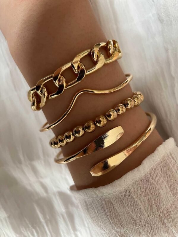 4peças Pulseira de contas Minimalista