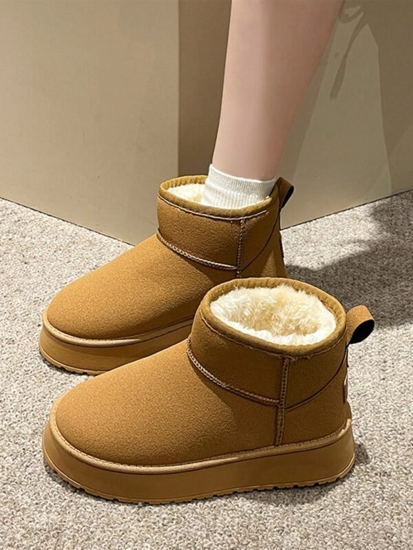 Botas de Neve Curtas, Botas Antiderrapantes Multicoloridas Grossas e Quentes, Botas Curtas com Sola Grossa, Botas Quentes