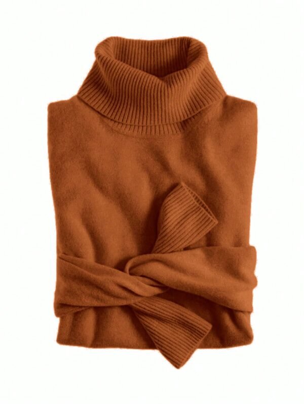 MONNEI Blusa suéter sólido gola alta Malha Tricot cacharrel