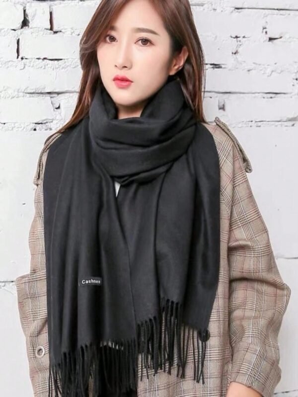 Cachecol Lenço Longo Feminino Encharpe Pashmina Cor Lisa Para Inverno Presente Elegante Para Amiga