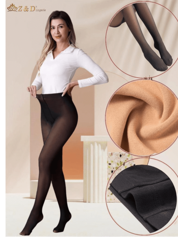 Meia-Calça Translusida termica sem Forro Feminina Quente super Elástica fio40 De Lã Com pe sexy Inveno