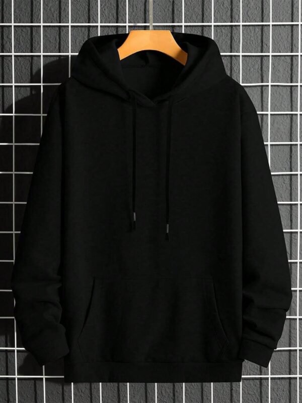 Blusa De Frio Moletom Liso Bolso Capuz Estilo Canguru Moleton Casual Casaco Algodão Quente Confortável Inverno