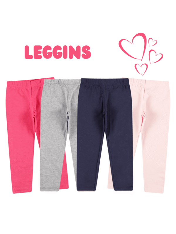Kit sortido 3 calças leggings infantil menina 2 ao 16