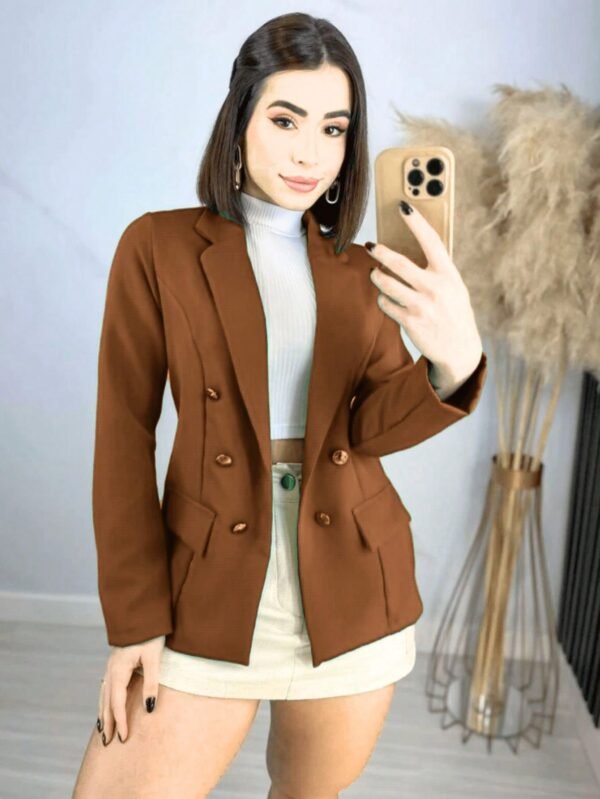 Blazer Feminino Alfaiataria Casaco Social Com Botãos Moda Super Envio! !