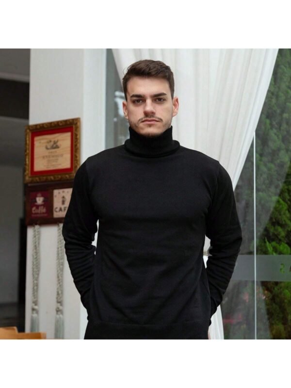 Blusa de Frio Masculina Básica Cacharrel Gola Alta Tricô Confortável Casual