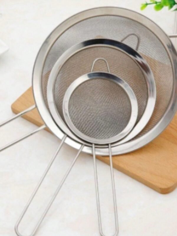 3 PCS Peneira Coador Em Aço Inox  Para Cozinha 3 Tamanhos Promoção