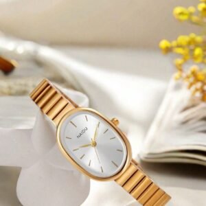 1 Peça Relógio de Quartzo Minimalista de Moda Versátil com Pulseira de Aço Inoxidável para Mulheres, Adequado para Decoração Diária