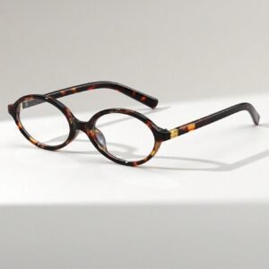 1 Par de Óculos Ovais com Armação Pequena, Casual, Moda de Rua, Lentes Planas para Mulheres