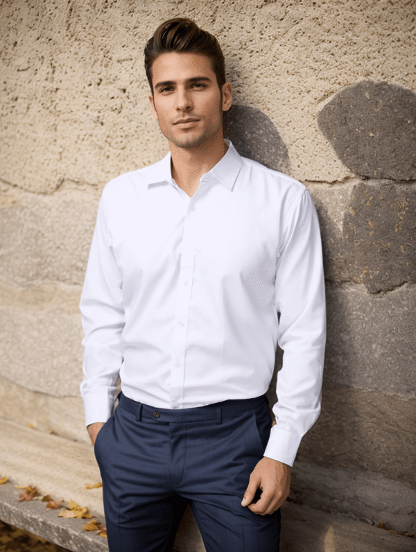 Camisa Social Masculina Manga Comprida Escritório Casual De Boa Qualidade Slim Fit Com Elastano