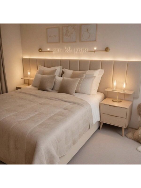Kit Cabeceira Dubai Modular Para Cama Box Estofada Retangular Placa 20x45 centímetros