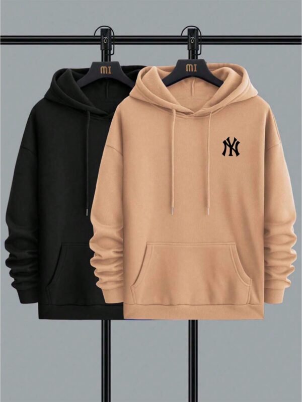 Kit 2 Blusa De Frio NY Moletom Masculino New York Agasalho De Capuz E Bolso Moleton Canguru Casaco Quente