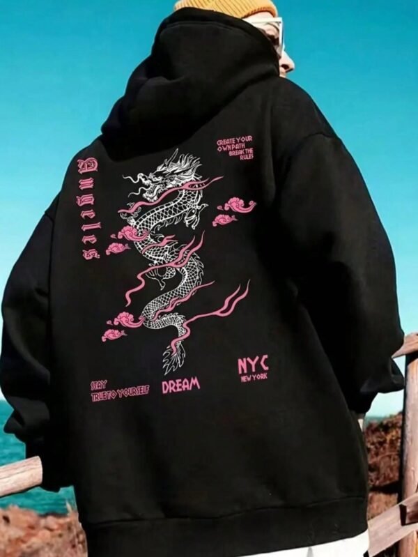 moletom masculino e feminino 100% ALGODÃO estampado estampa dragão moleton unissex com capuz