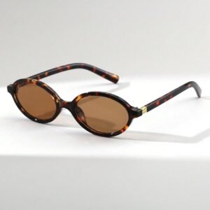 1 Peça Óculos de Moda com Decoração de Templo de Metal de Pequeno Aro Oval, Estilo de Rua de Moda para Mulheres, para Praia, Férias, Exterior e Viagens