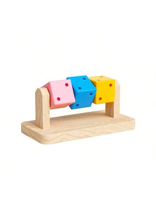 Brinquedo de Madeira para Hamsters Mascar, Blocos de Construção Coloridos para Hamsters, Plataforma de Madeira, Acessório para Gaiola, Cuidados com Dentes para Chinchilas, Gerbilos, Petauro do Açúcar e Outros Pequenos Animais