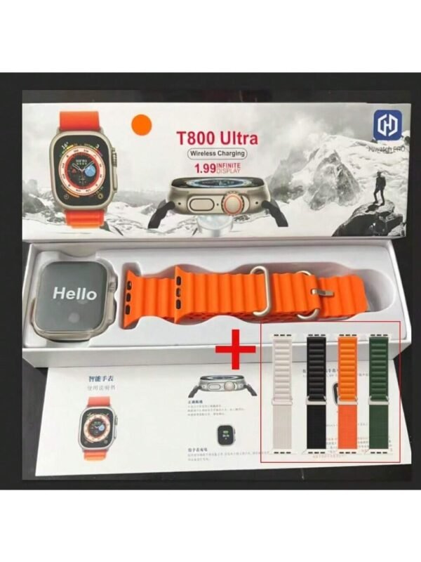 2025 Novo T800 Ultra Series 9 Resposta Ao Gesto Smart Watch Carregador Sem Fio