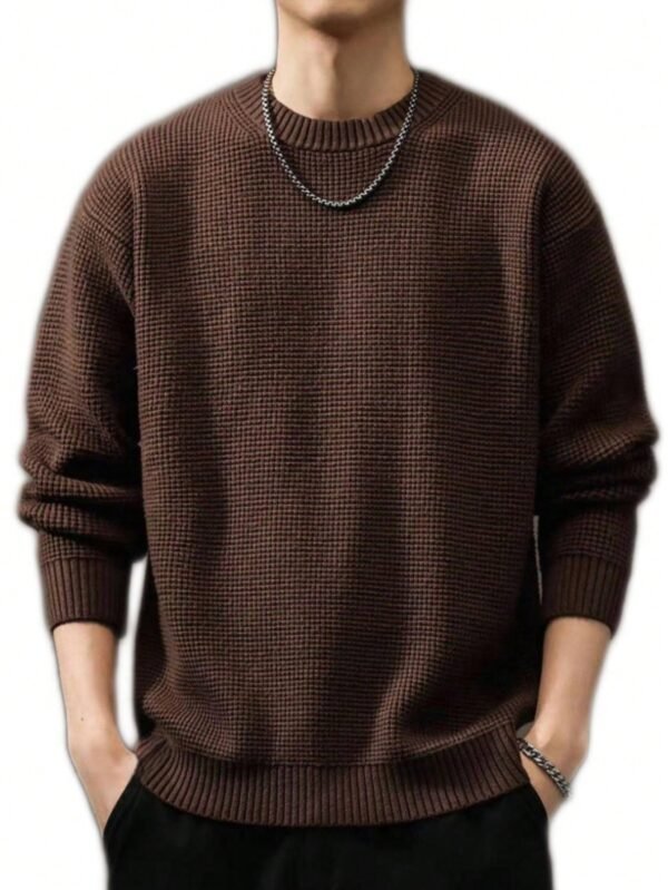 Suéter casual de malha Crewneck P-GG
