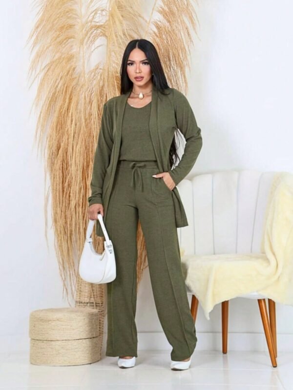 Conjunto 3 Peças/ Look De Inverno Confortável / Casual cardigã frío