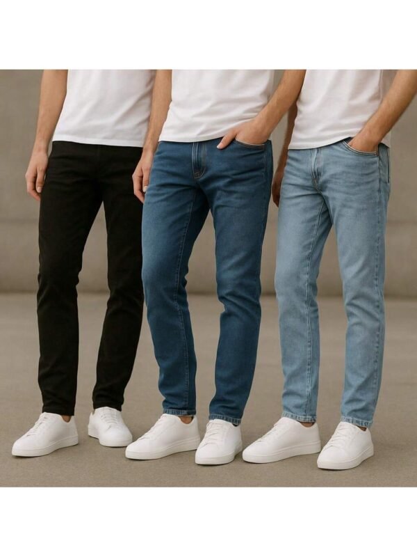 Kit 3 Calças Jeans Masculinas Slim com Elastano – Conforto, Estilo e Durabilidade