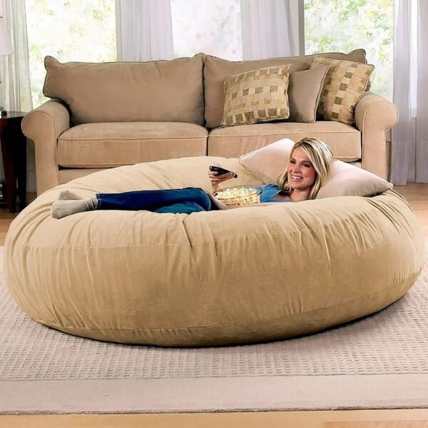 Puff Gigante Redondo140x20 Sem Enchimento Suede Premium Linha Gold