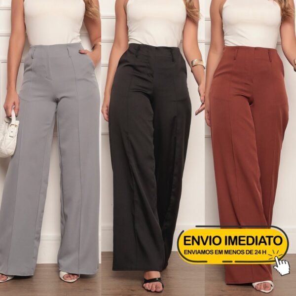 Calça Social Feminina ZARA Modelo Pantalona Alfaiataria Lançamento Moda Luxo Blogueira Elegante