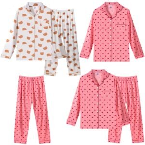 Z&D Lingerie Pijama Feminino Manga longa Aberto Com Botão   Sy07