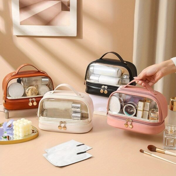 Bolsa De Cosméticos Impermeável Para Viagem Multifuncional Grande Capacidade Dois Camada  ychen