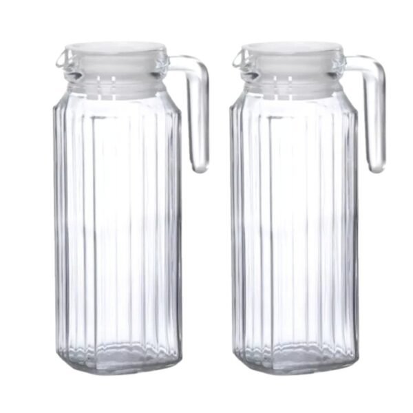 Kit Conjunto 2 Jarra Clássica De Vidro Para Suco Água 1 Litro Resistente